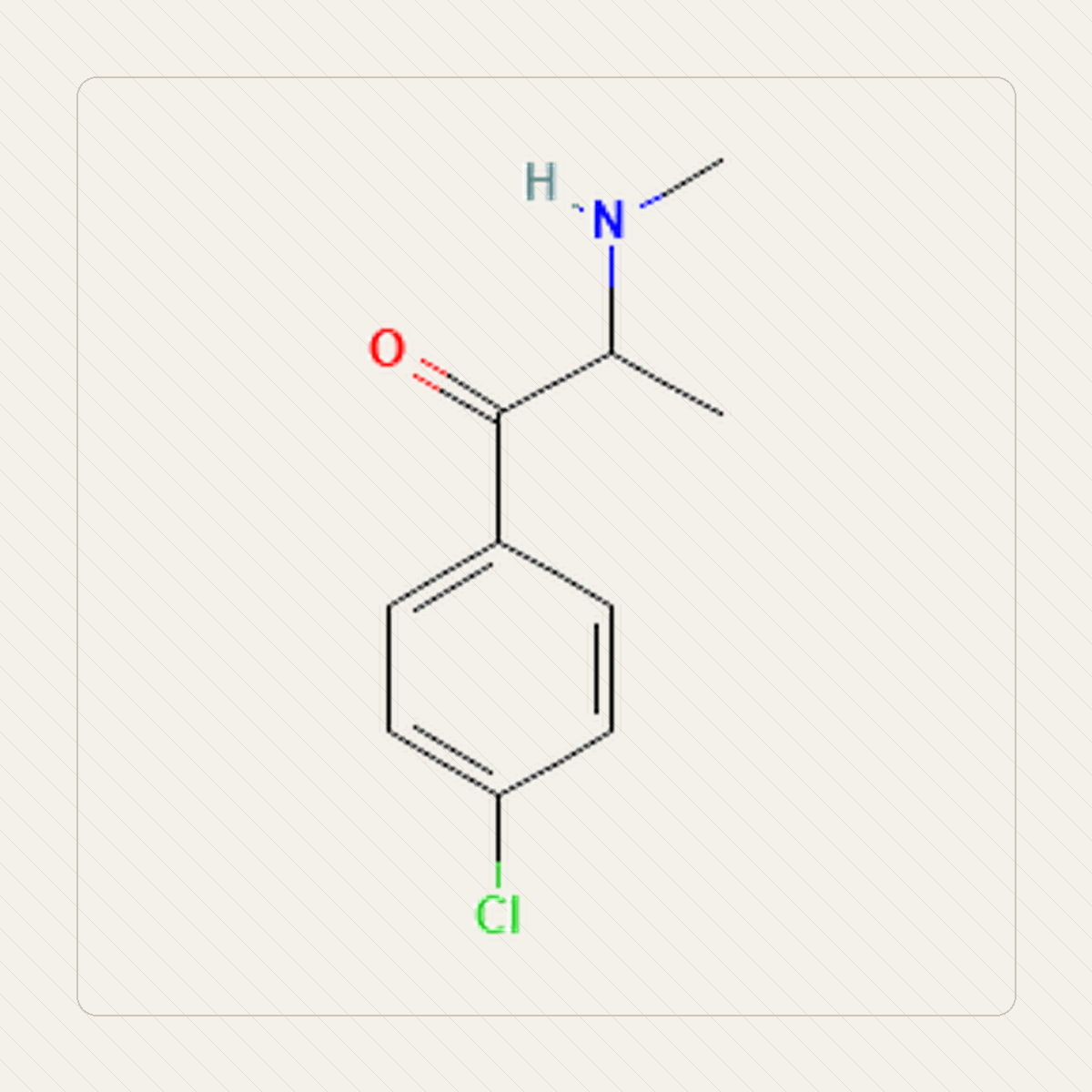 4-CMC Klefedron, illustration pédagogique de la structure moléculaire