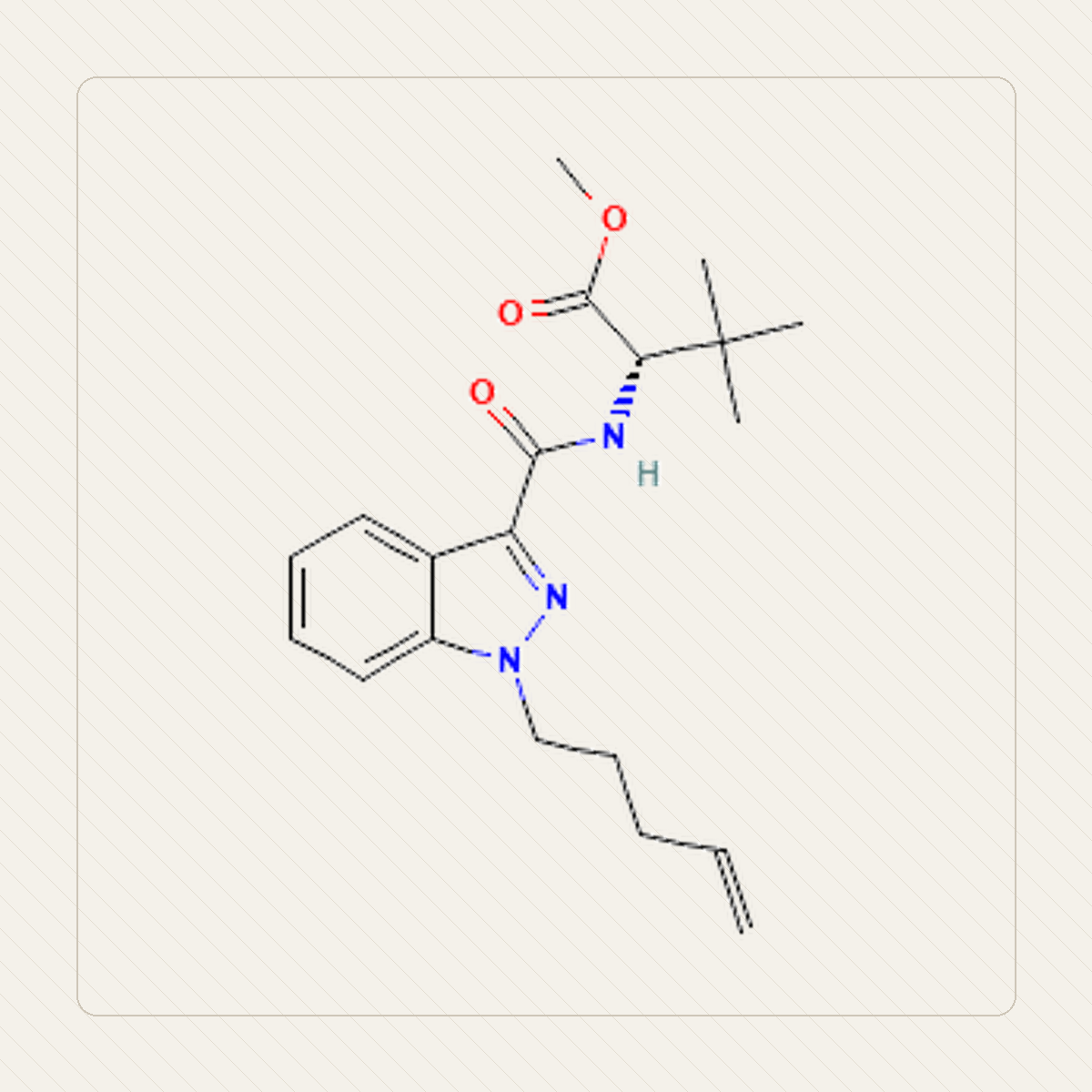 MDMB-4en-PINACA 4en-PINACA, illustration pédagogique de la structure moléculaire