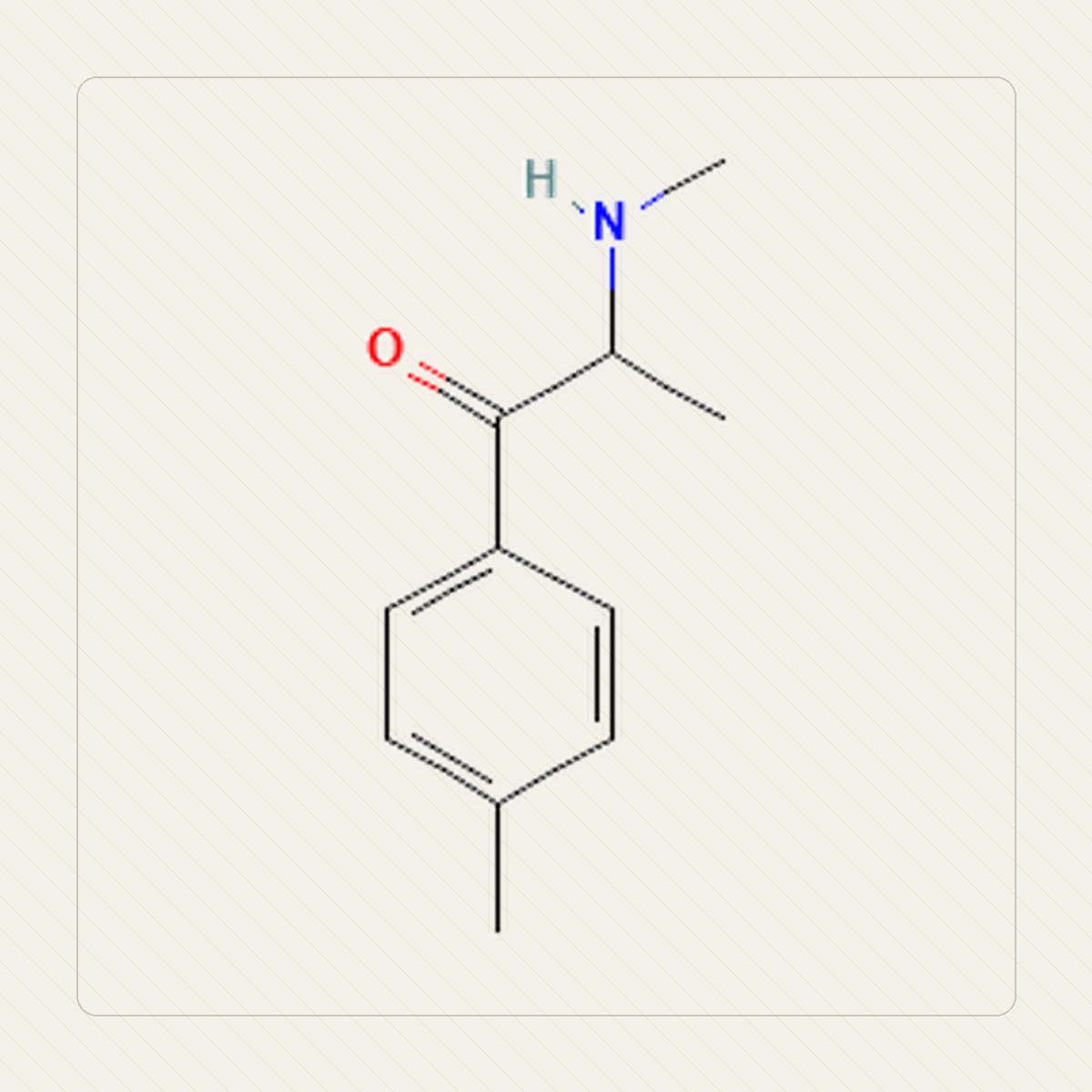 4-MMC Mefedron, illustration pédagogique de la structure moléculaire